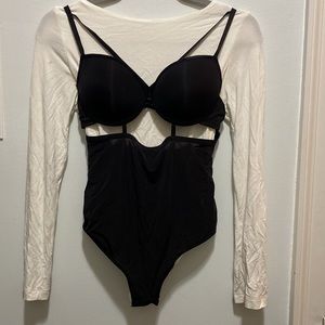 Black Strappy Teddy Bodysuit Size M